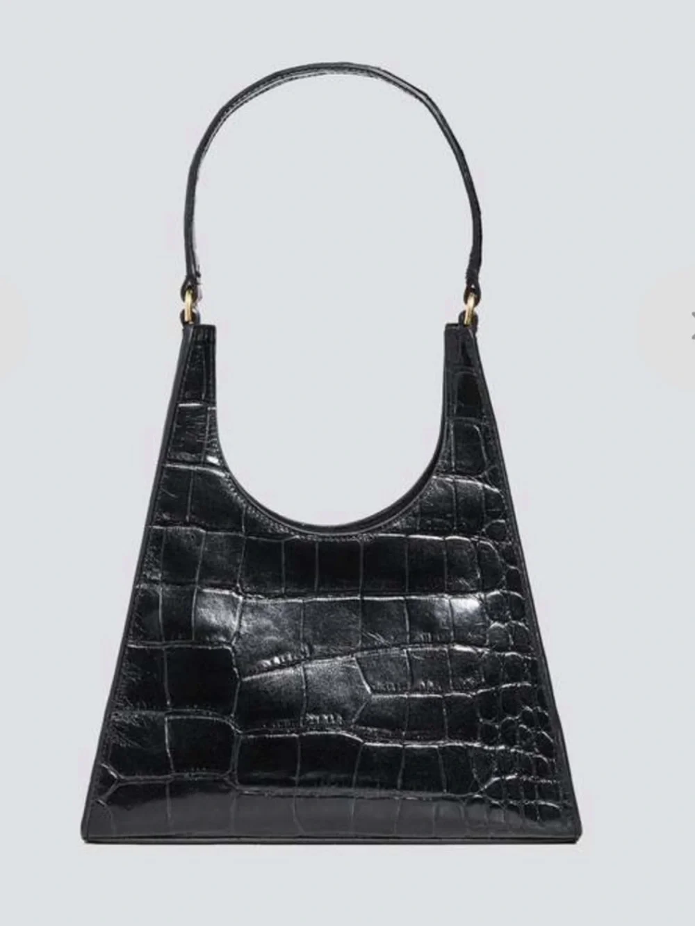 NWT Staud Rey Bag, black embossed croc - Picture 1 of 10